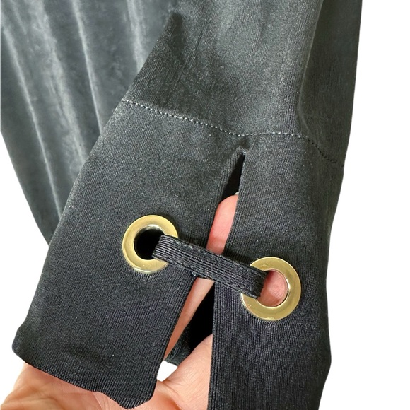 Chico’s Travelers Size 3 Slinky Knit Tunic Grommet Sleeves Asymmetric Hem - Picture 10 of 14